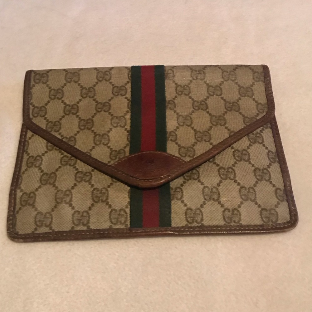 Gucci Vintage Monogram Envelope Clutch